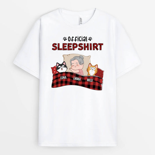 2095AUK1 personalised official sleepshirt for cat lover t shirt