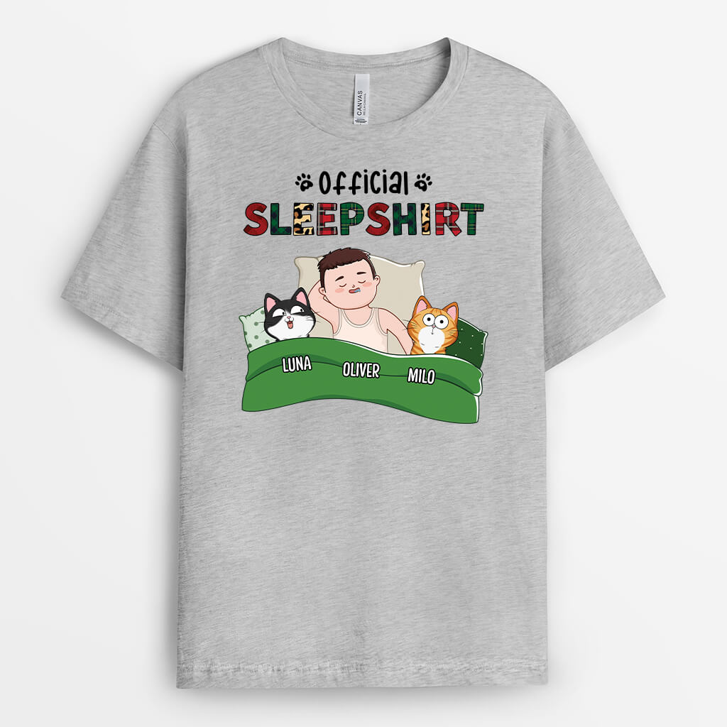 2095AUK1 personalised official sleepshirt for cat lover t shirt_2