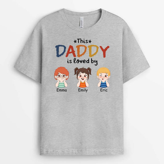 2100AUK2 personalised this grandad dad is loved by t shirt