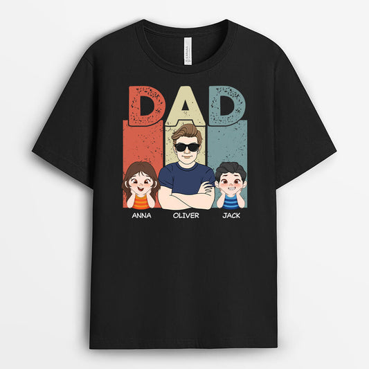 2101AUK1 personalised grandad dad band t shirt
