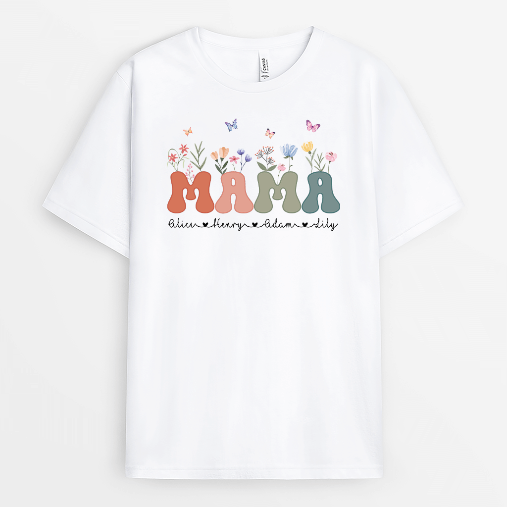 2115AUK1 personalised mums garden t shirt