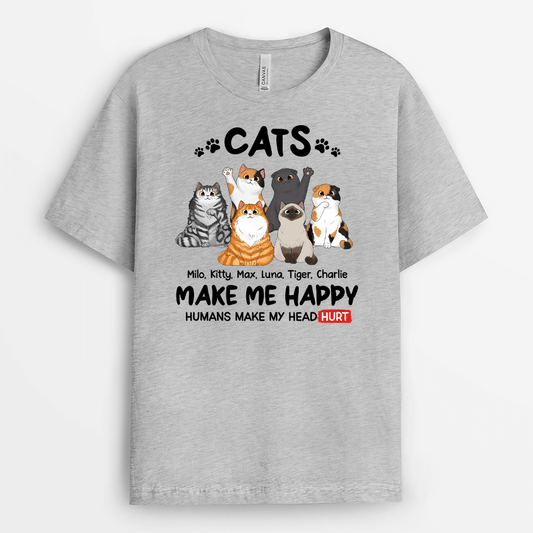2124AUK2 personalised my cats make me happy t shirts_29101064 8c8c 4ba5 92a6 98cb564109e5