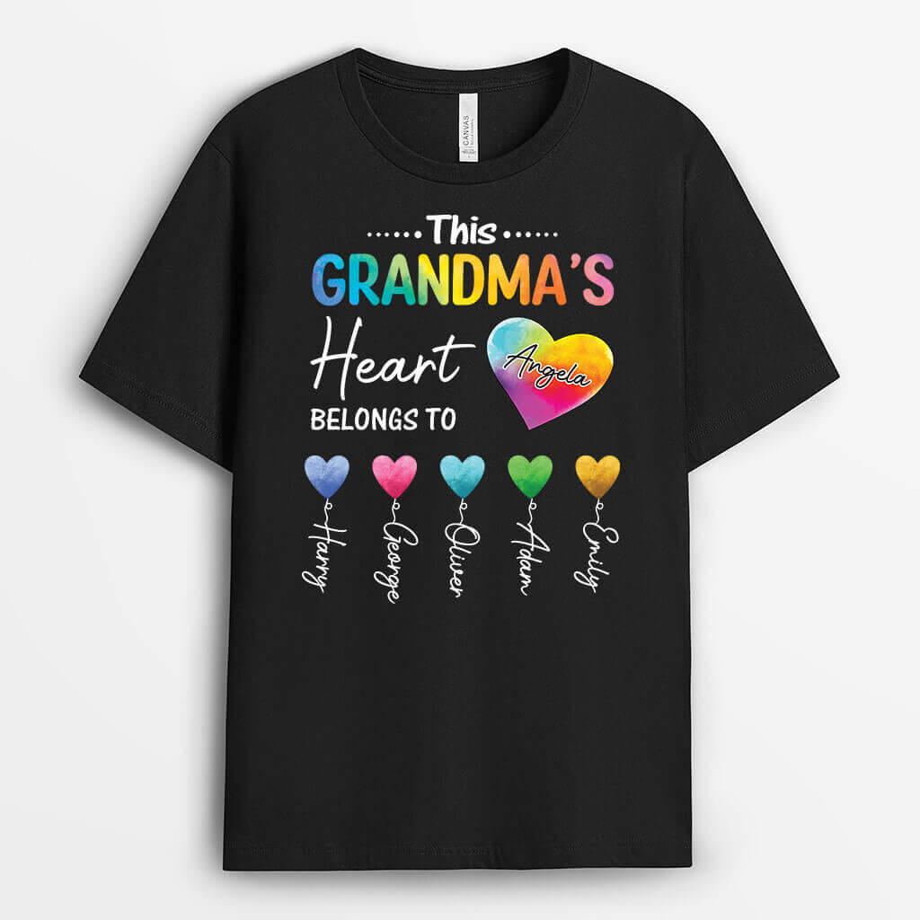 Personalised This Grandma/Mummy's Heart Belongs To T-Shirt