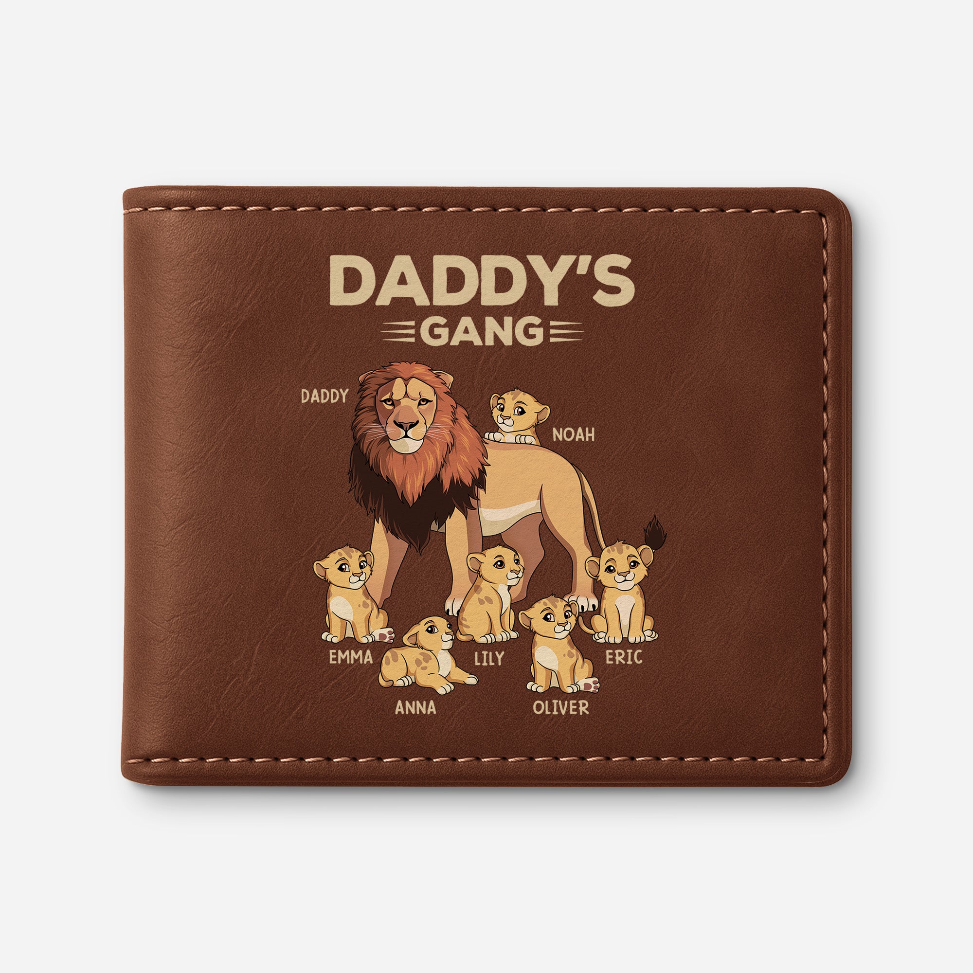 2137JUK1 custom grandad presents lion grandads gang leather wallet 2137J6L5B