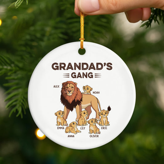 2137OUK2 personalized gifts for grandpa ceramic lion christmas ornament_ 2137O6L8B
