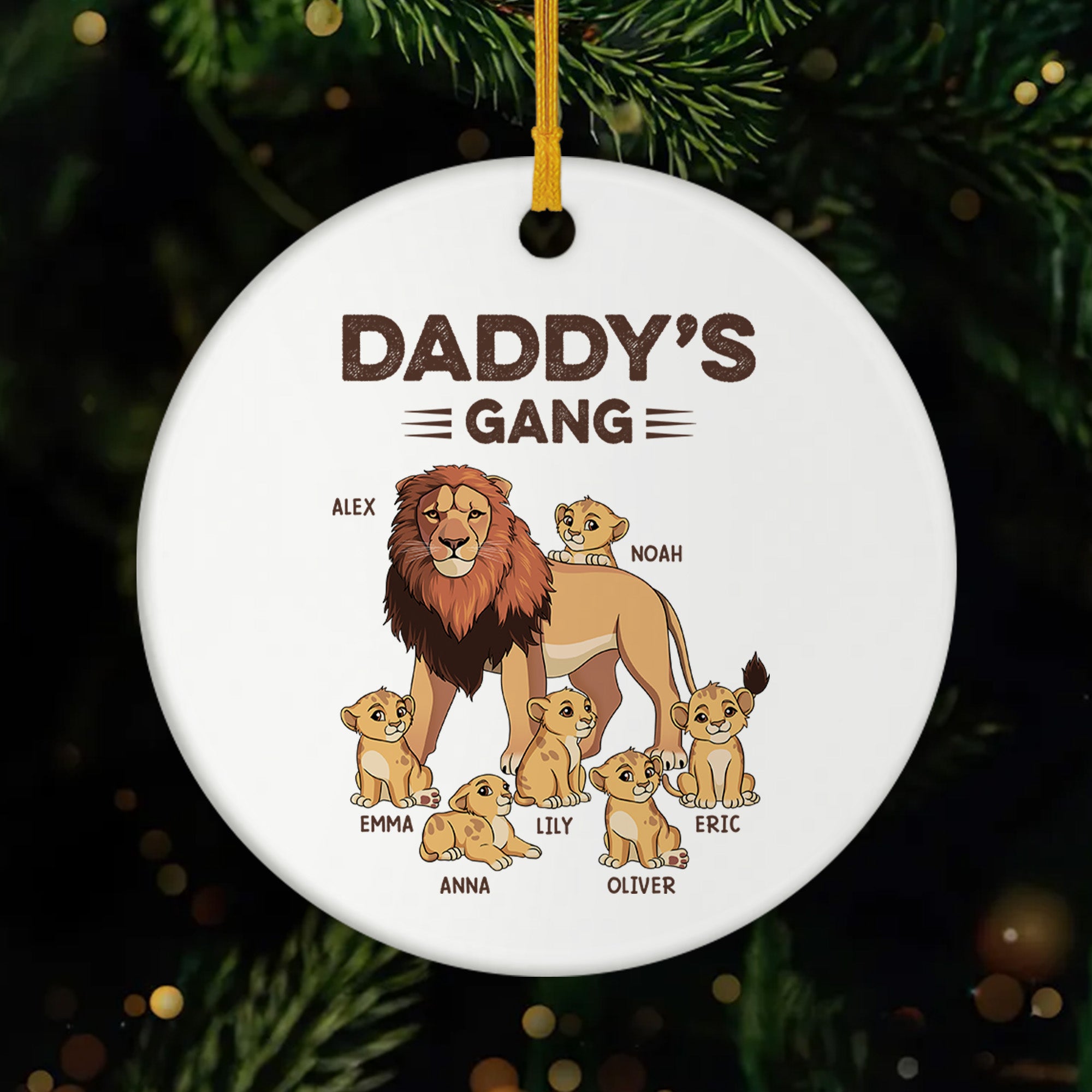 2137OUS1 personalized gifts for grandpa ceramic lion christmas ornament_ 2137O6L8B