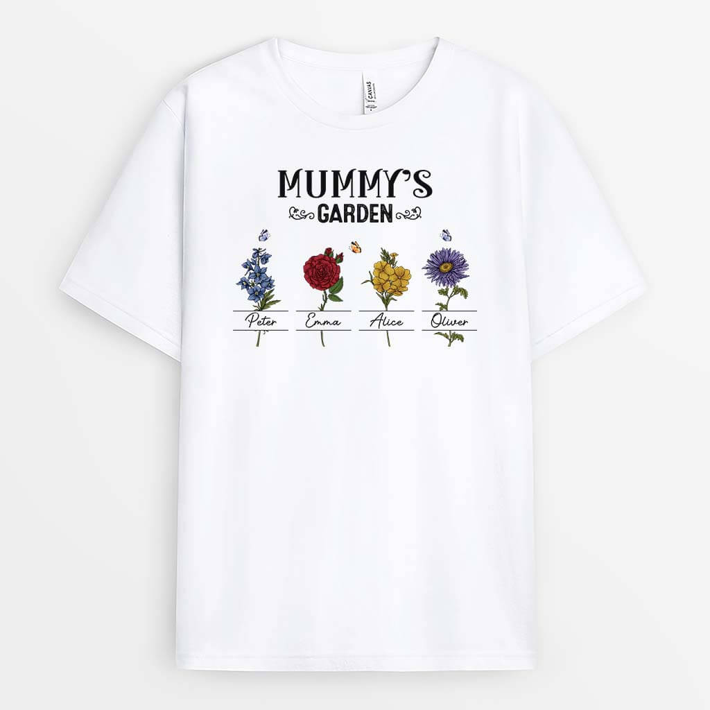Personalised Grandma's Flower Garden T-Shirt