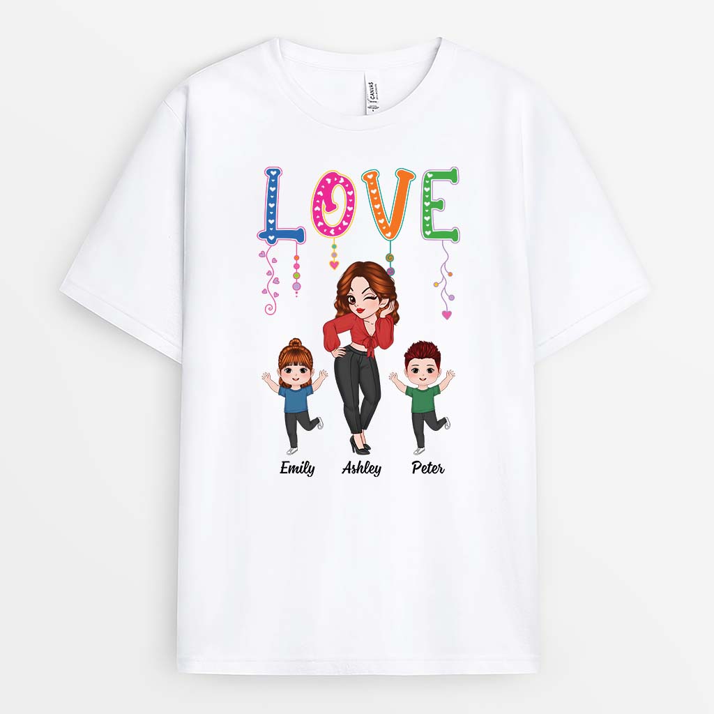 2152AUK1 personalised best mum love t shirt