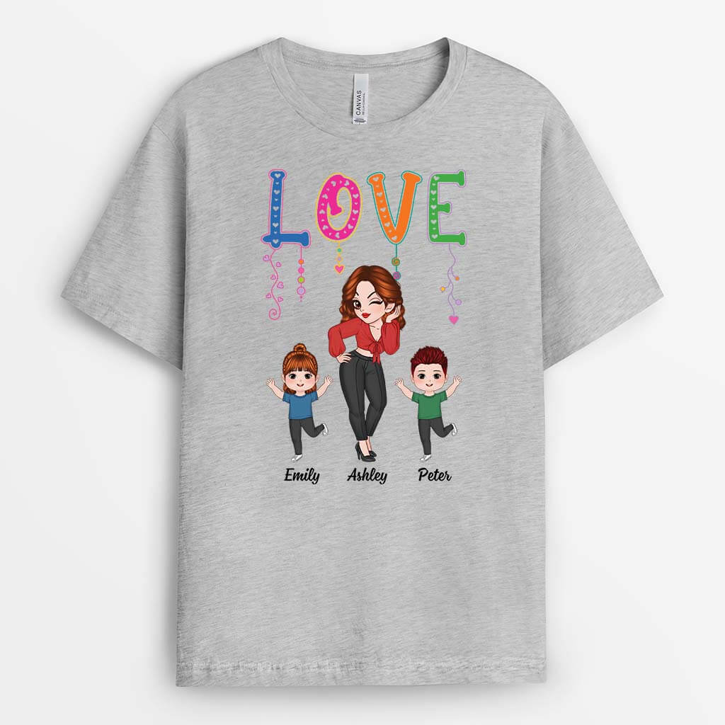 2152AUK2 personalised best mum love t shirt