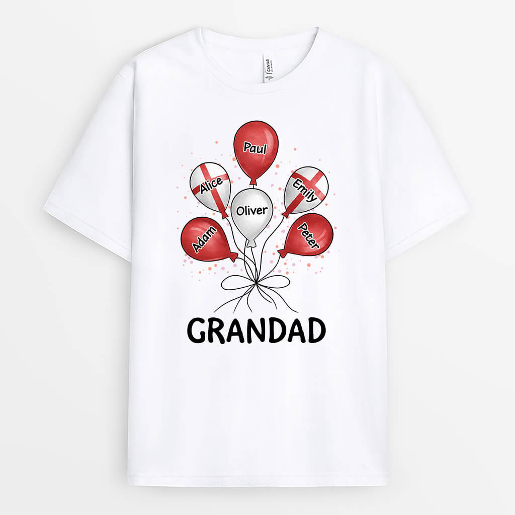 2162AUK1 personalised grandpas balloon with kids name t shirt