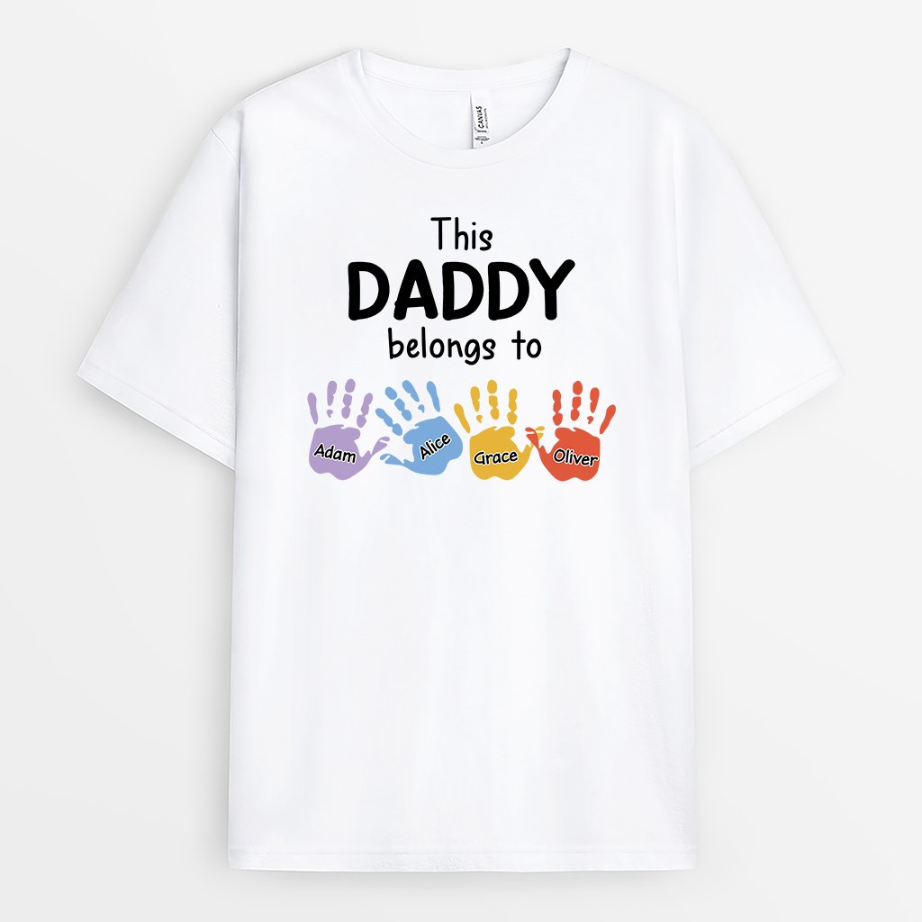 2169AUS1 personalized dad t shirts handprint this daddy belongs to 2169A6H5B