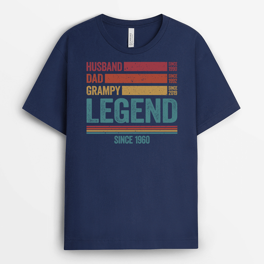 2182AUK2 personalised best husband father grandpa legend t shirt