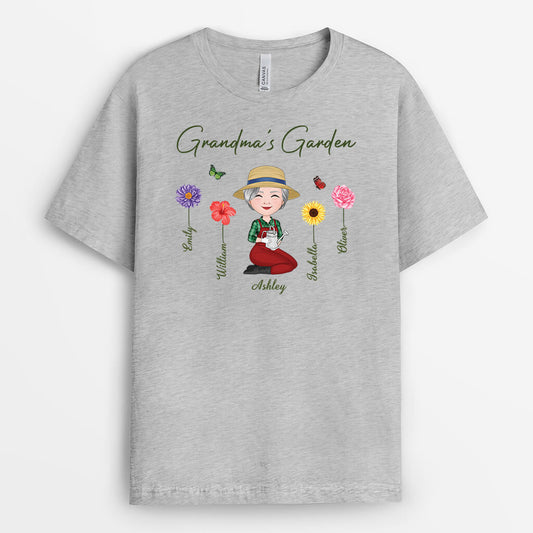 2185UK1 grandmas garden personalised t shirt printing for her