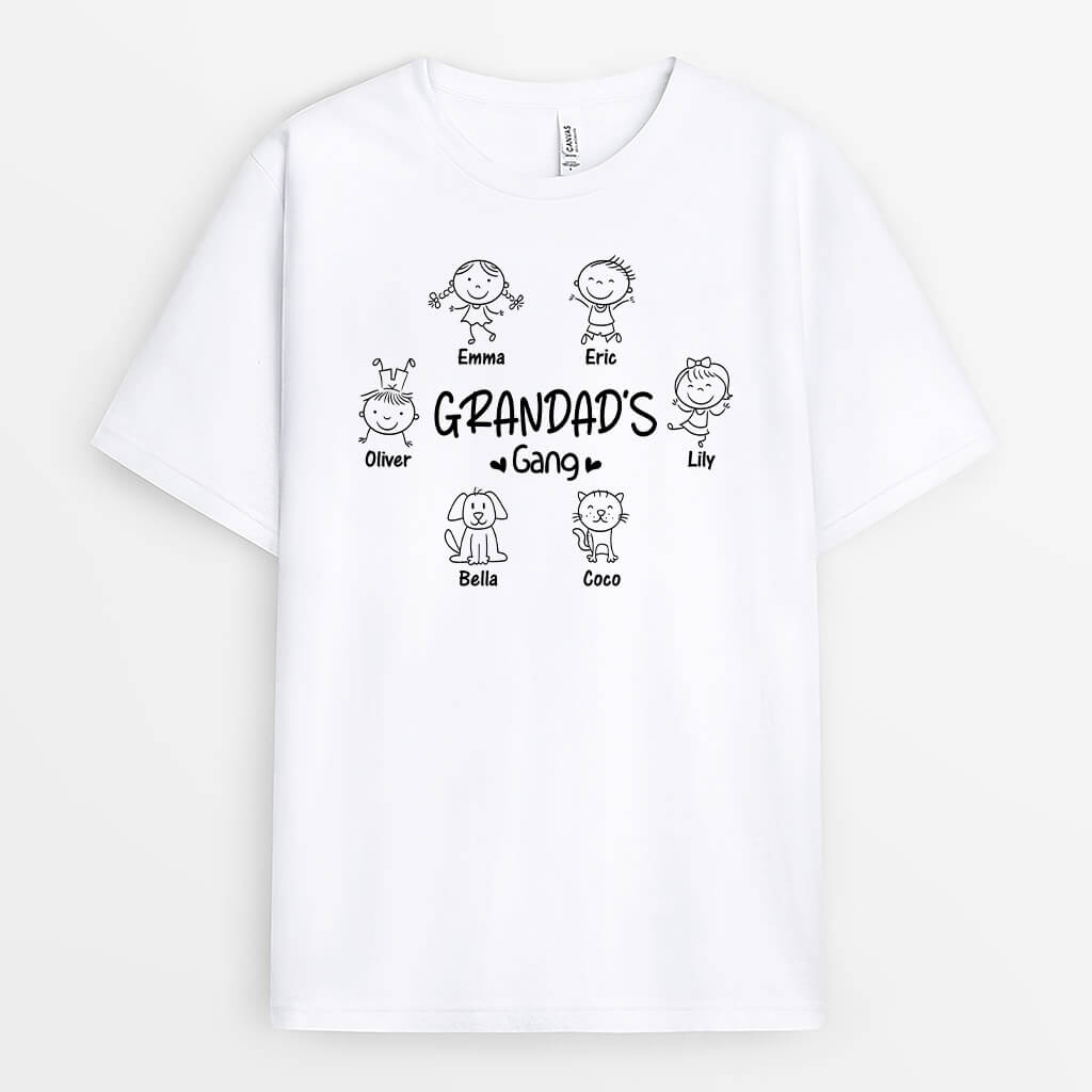 2209AUK1 personalised dad grandpas gang t shirt