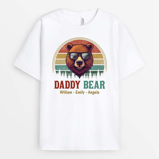 2212AUK1 daddy grandad bear t shirt personalised gifts for dad grandad
