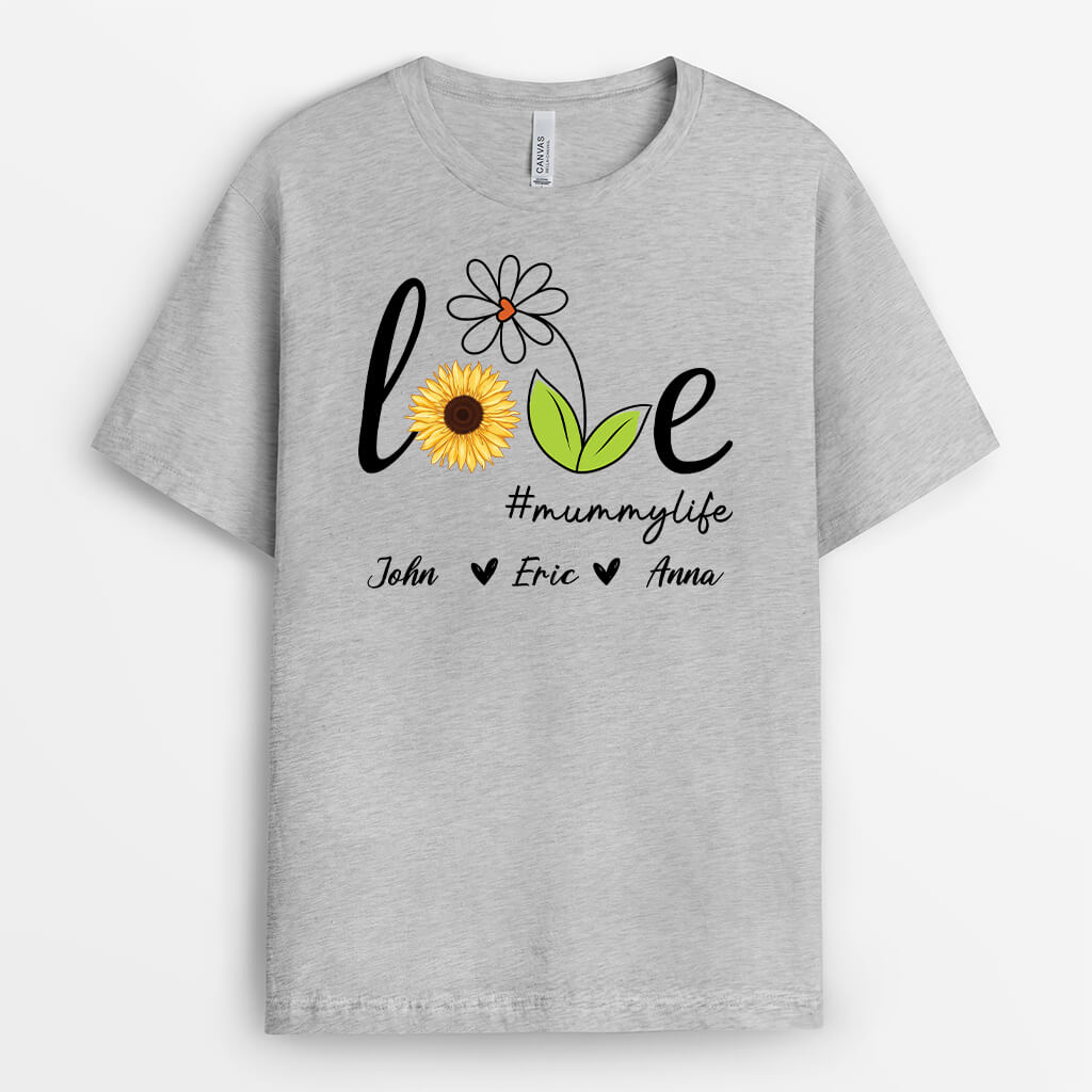 2222AUK2 personalised love mummy with flowers t shirt_b23e00bb 4860 4e7c 910a e25f6aa25b32