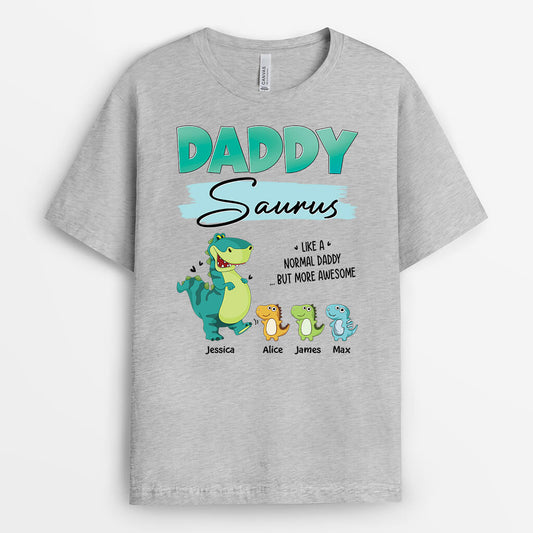 2224AUK2 personalised dadsaurus t shirt