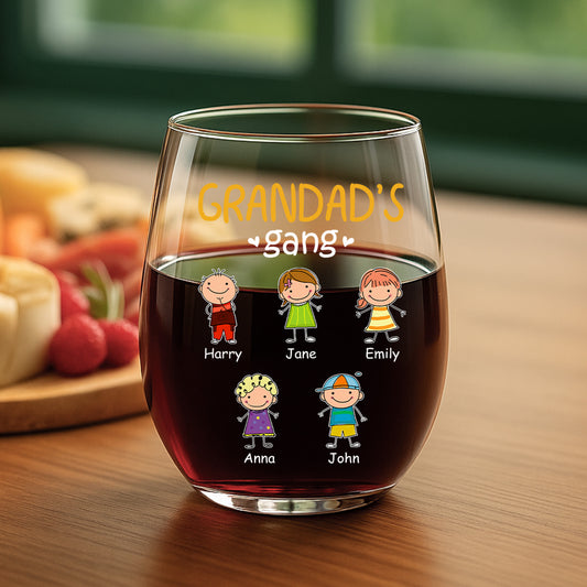 2231IUS2 personalized stemless wine glass_ dad gift with kids names_ 2231IKM5B