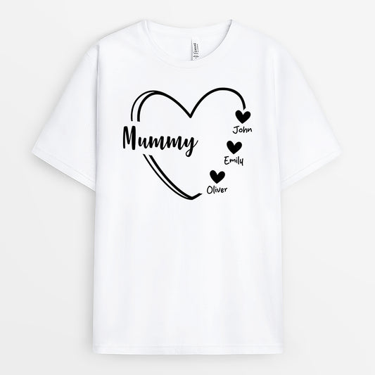 2235AUK1 personalised mama with heart t shirt
