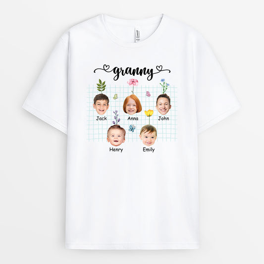 2239AUK1 personalised best mama with flowers of kids t shirt