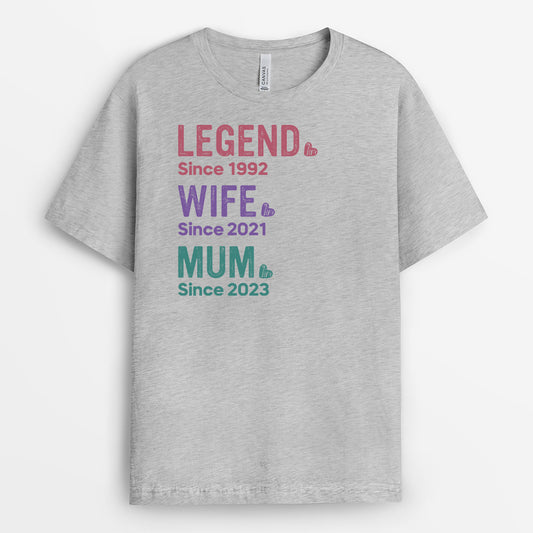 2250AUK2 personalised best legend wife mummy and grandma since t shirt_e4433a1f e6f4 42b3 87e5 b29d306d6f39