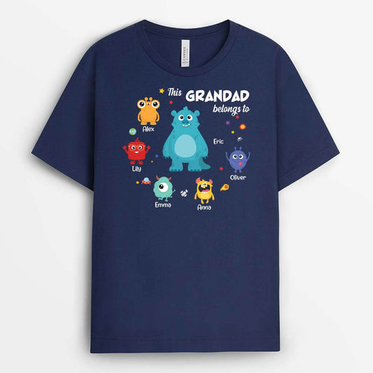 2262AUK2 personalised this dad belongs to little cute monsters t shirt