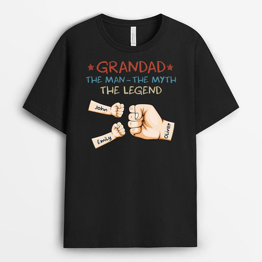 2265AUK1 personalised the best dad the man the myth the legend t shirt