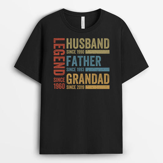 2274AUK1 personalised best legend husband daddy and grandpa since t shirt_9397cee5 9d09 48fd 9da5 4270cb49809f