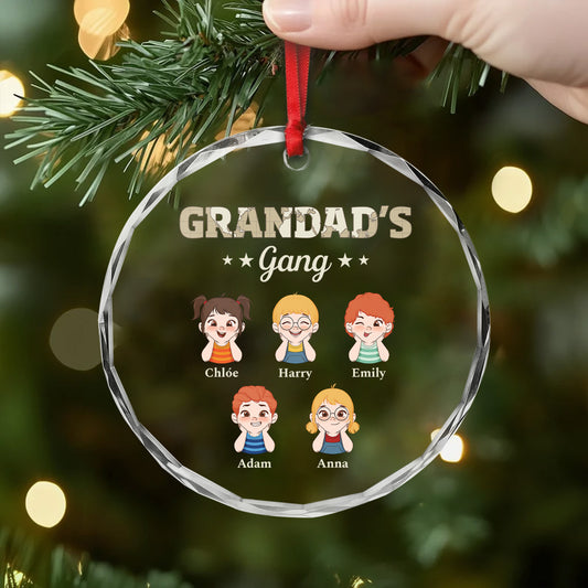 2317OUK2 daddy gang glass ornament personalized gift for dad 2317OKL0B