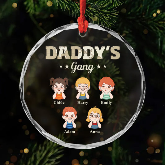 2317OUS1 daddy gang glass ornament personalized gift for dad 2317OKL0B
