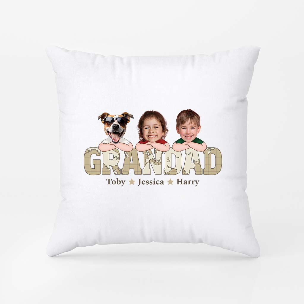 2333PUK2 personalised best papa with the world map pillow