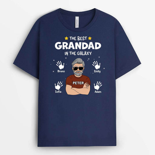 2346AUK1 personalised the best daddy grandad in the galaxy t shirt