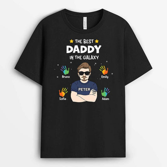 2346AUK2 personalised the best daddy grandad in the galaxy t shirt