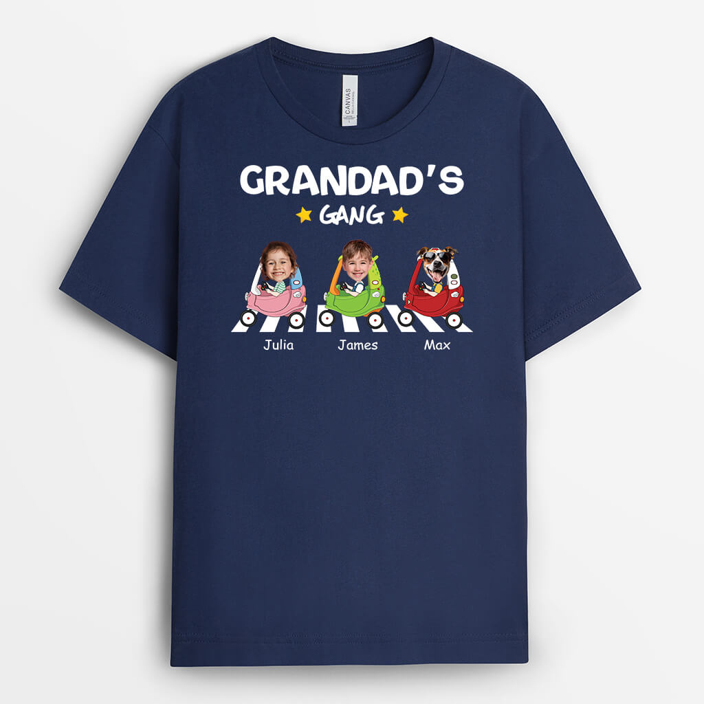 2406AUK2 personalised dads grandads gang kids and pets cars t shirt_677f9b44 343c 4e40 87d8 6a2ca102e4e3