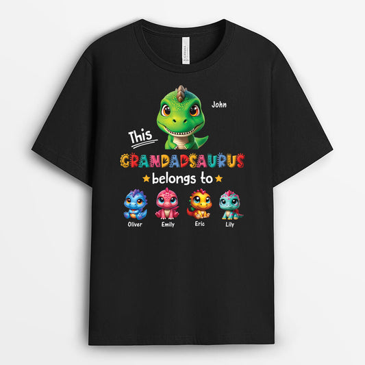 2421AUK1 personalised this mommysaurus belongs to t shirt