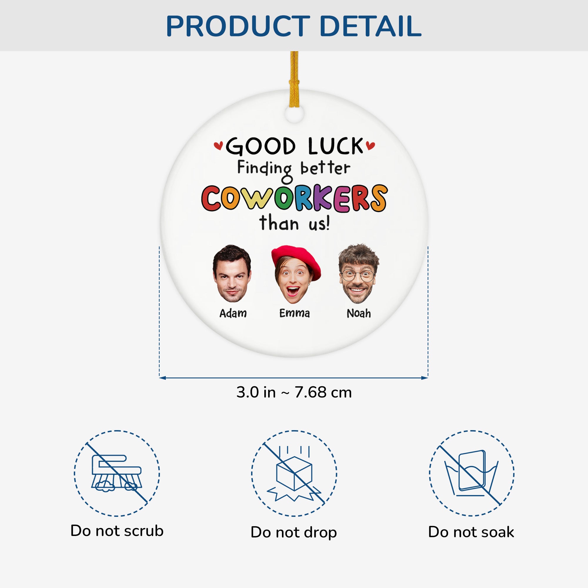 2449OUS3 custom ceramic xmas ornaments with faces good luck finding better coworkers than us 2449O8L5O