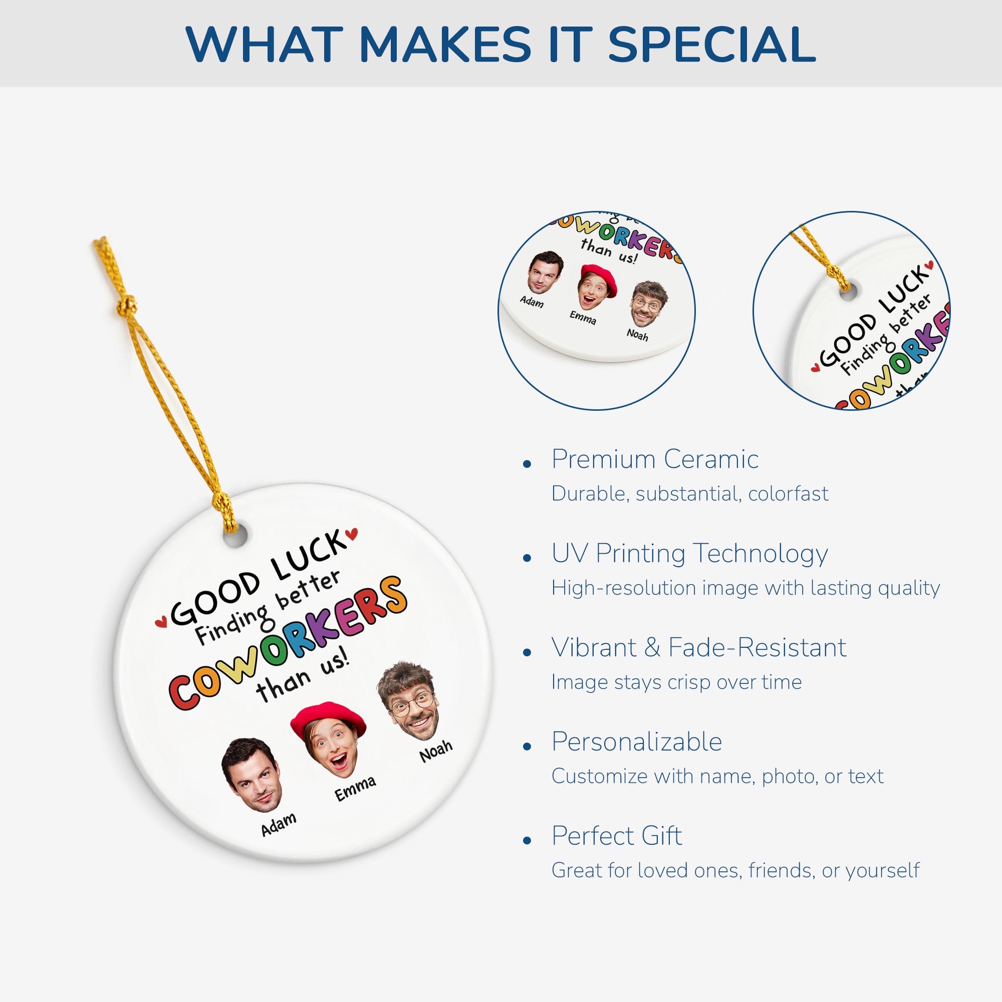 2449OUS4 custom ceramic xmas ornaments with faces good luck finding better coworkers than us 2449O8L5O