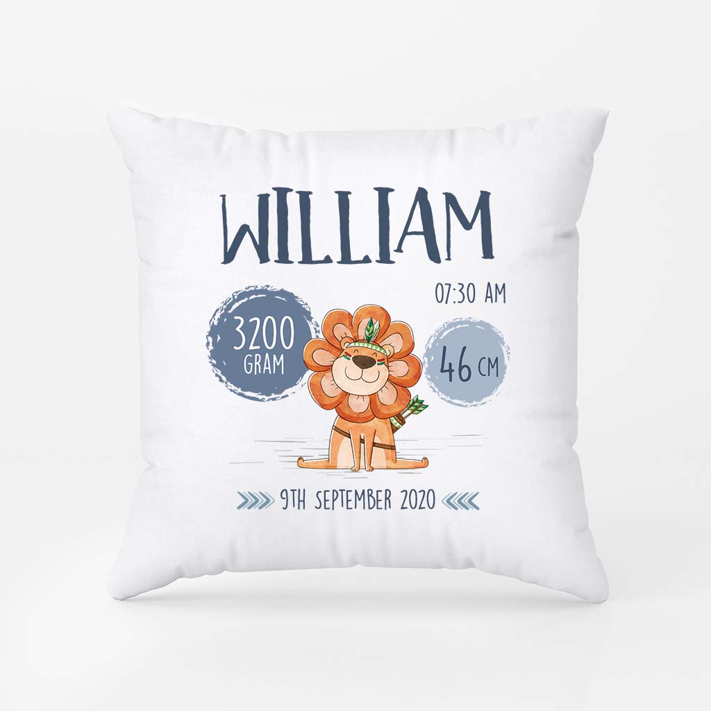 2588PUK2 birth height and weight personalised pillow for kids