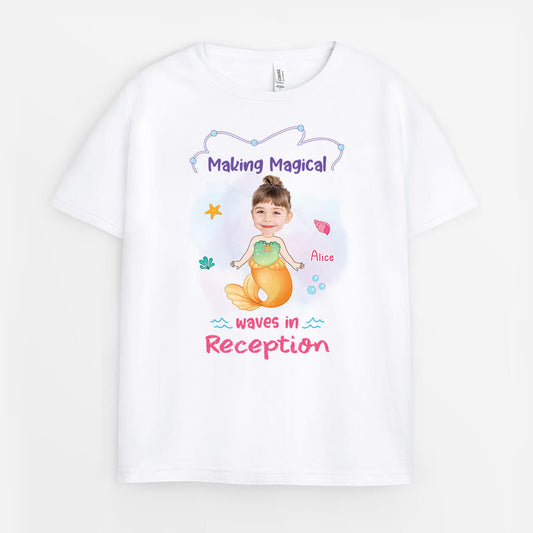 2598AUK2 making magical waves in reception personalised t shirt for kids