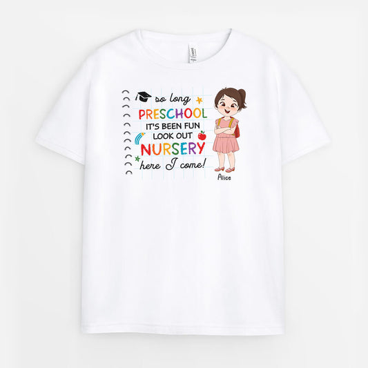 2601AUK1 so long preschool reception here i come personalised t shirt for kids