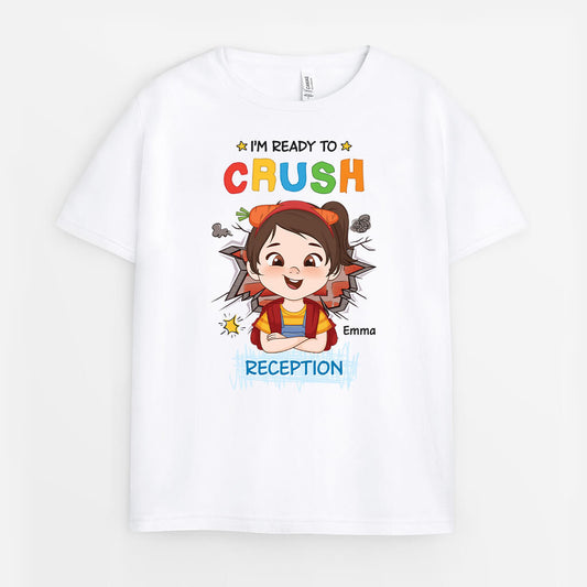 2602UK1 im ready to crush reception personalised t shirt for kids