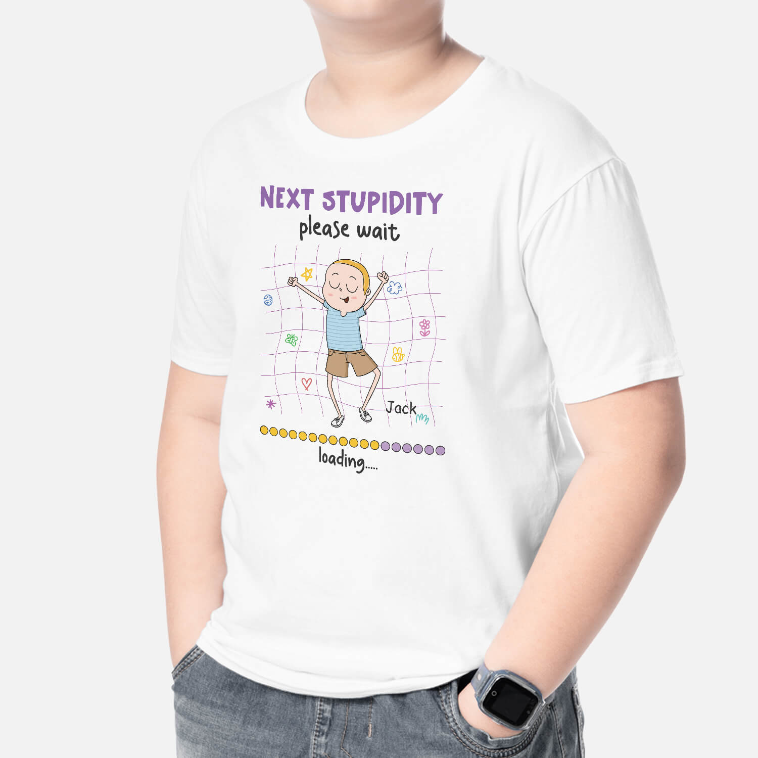 2610AUK2 next stupidity please wait loading personalised t shirt for kids