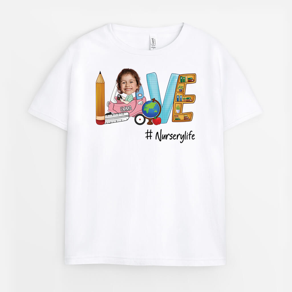 2613AUK1 love nurserylife personalised t shirt for kids