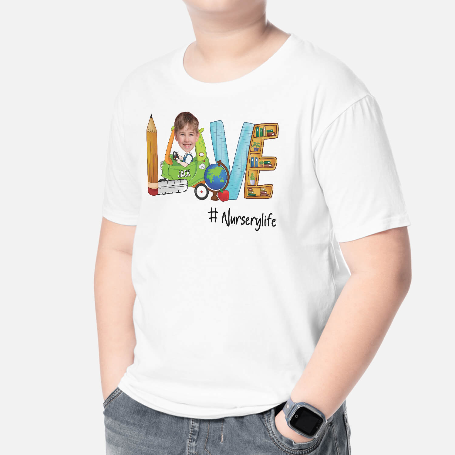2613AUK2 love nurserylife personalised t shirt for kids