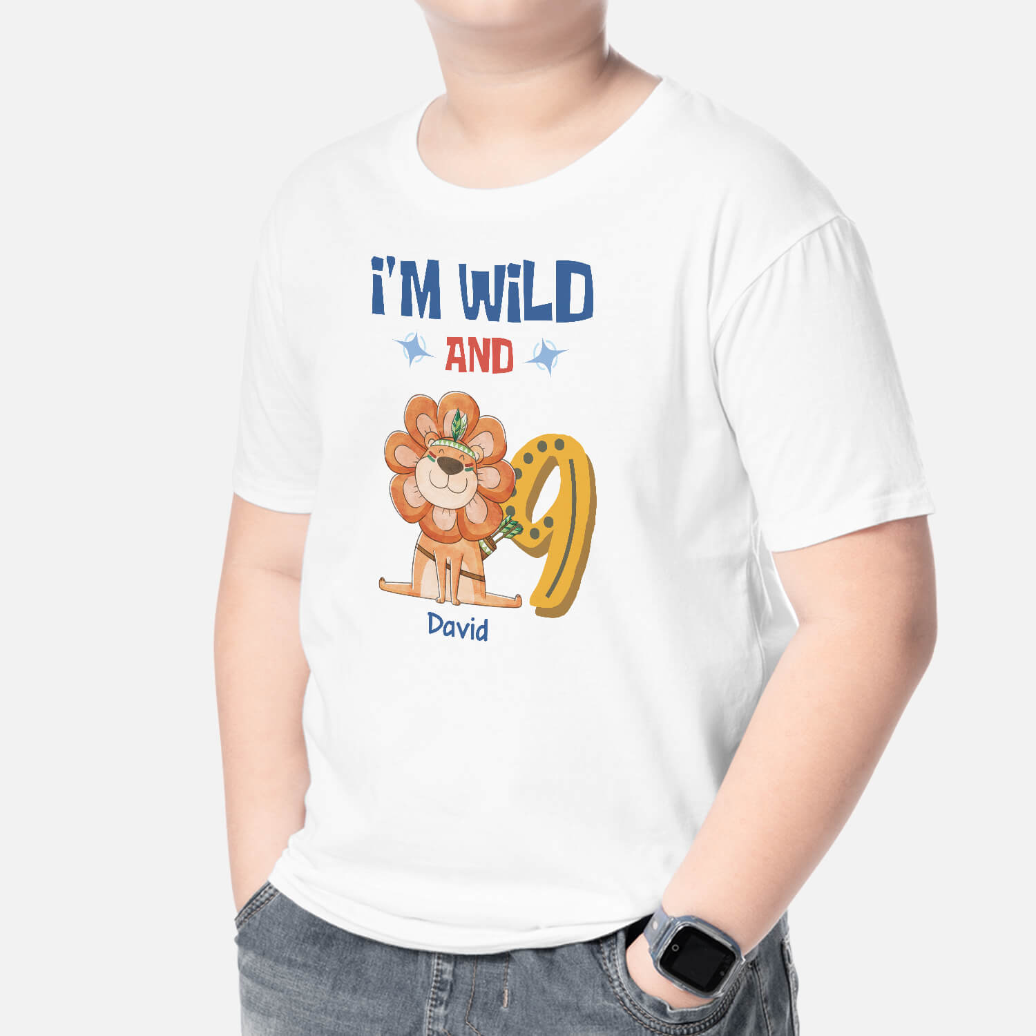 2614AUK2 im wild and 6 personalised t shirt for kids