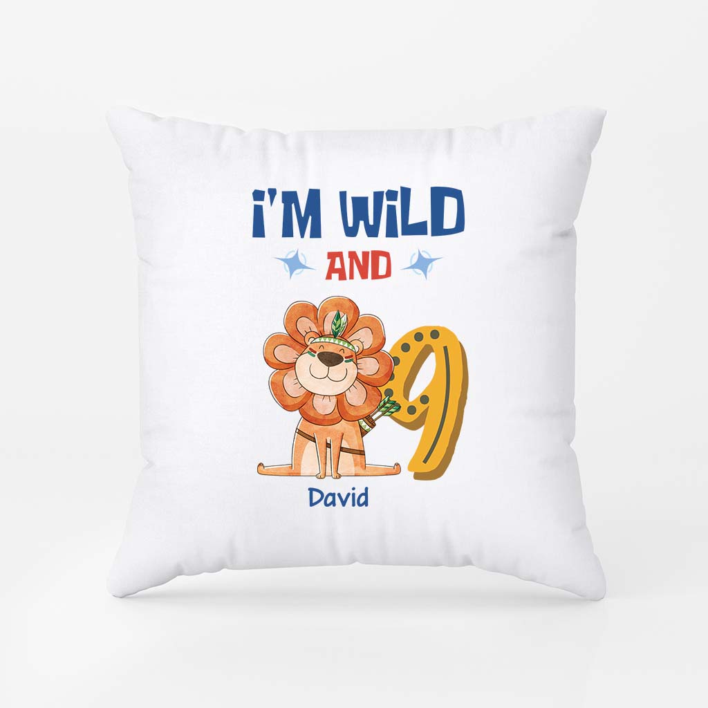 2614PUK2 im wild and 6 personalised pillow for kids
