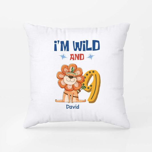 2614PUK2 im wild and 6 personalised pillow for kids