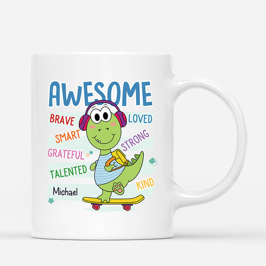 2616MUK1 an awesome kid with name personalised mug for kids