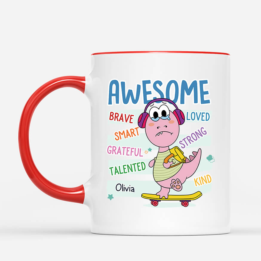 2616MUK2 an awesome kid with name personalised mug for kids