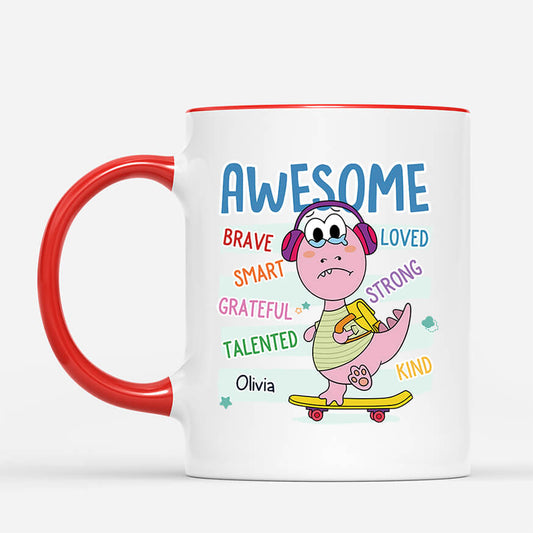 2616MUK2 an awesome kid with name personalised mug for kids